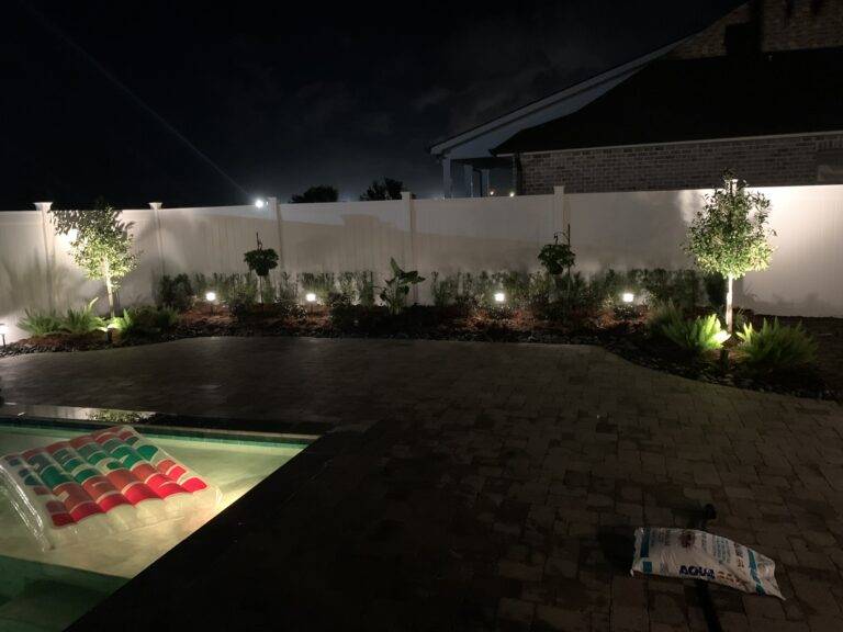 Beautify outdoor landscaping lighting crafted and installed by Eric's Tidy Turf, LLC in the greater new orleans area