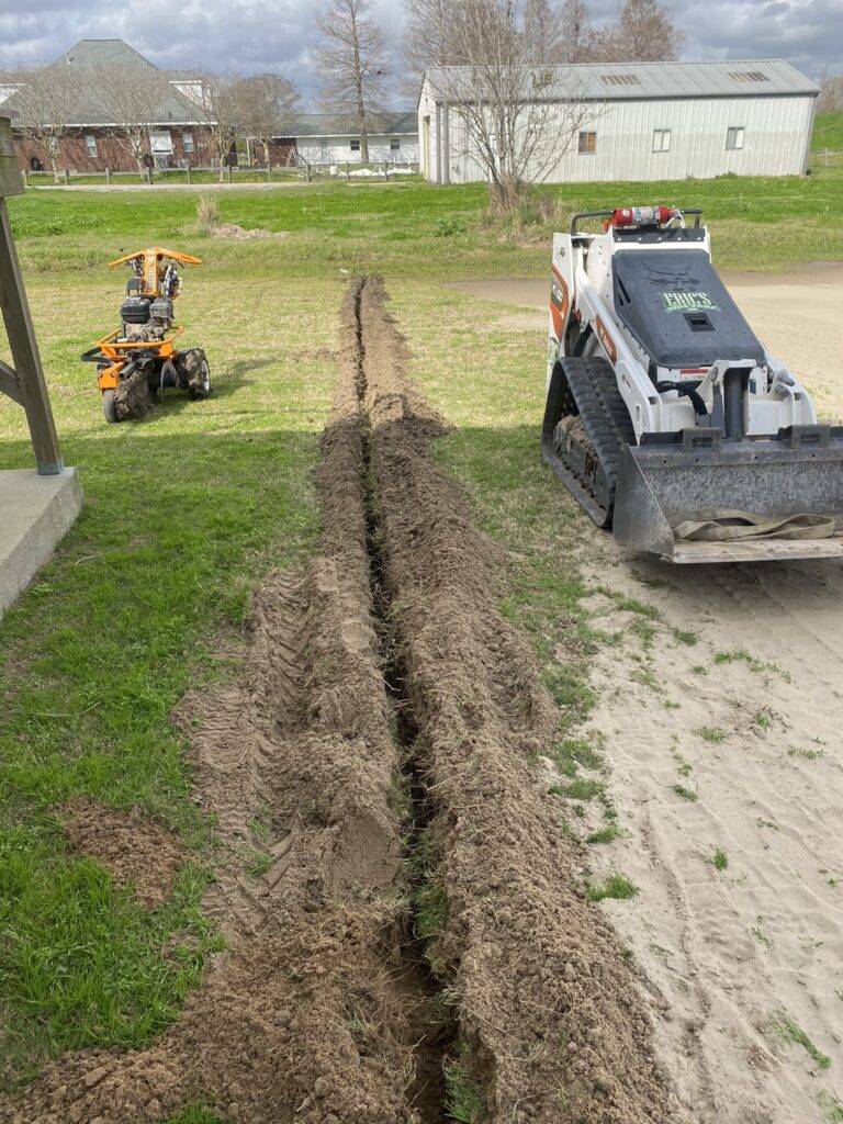 Subsurface drainage crafted and installed by Eric's Tidy Turf, LLC in the greater new orleans area