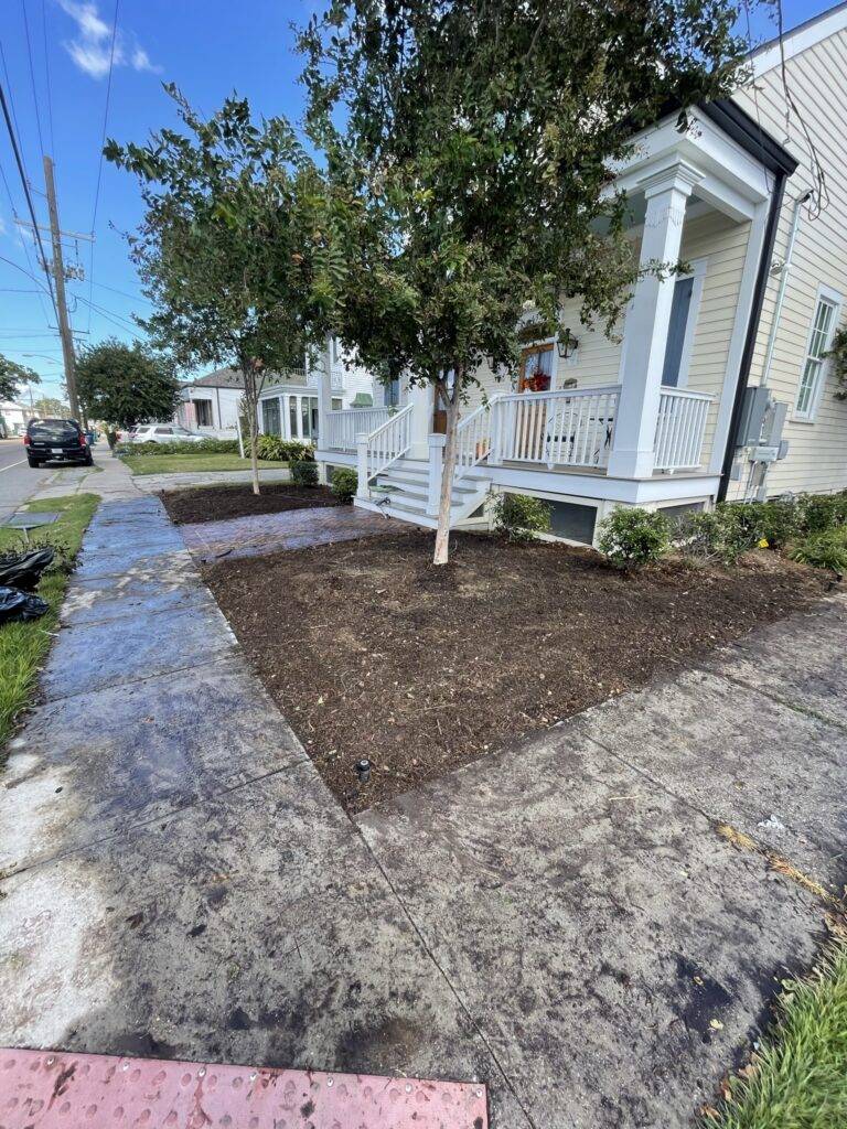 Beautify front yard landscaping install crafted by Eric's Tidy Turf, LLC