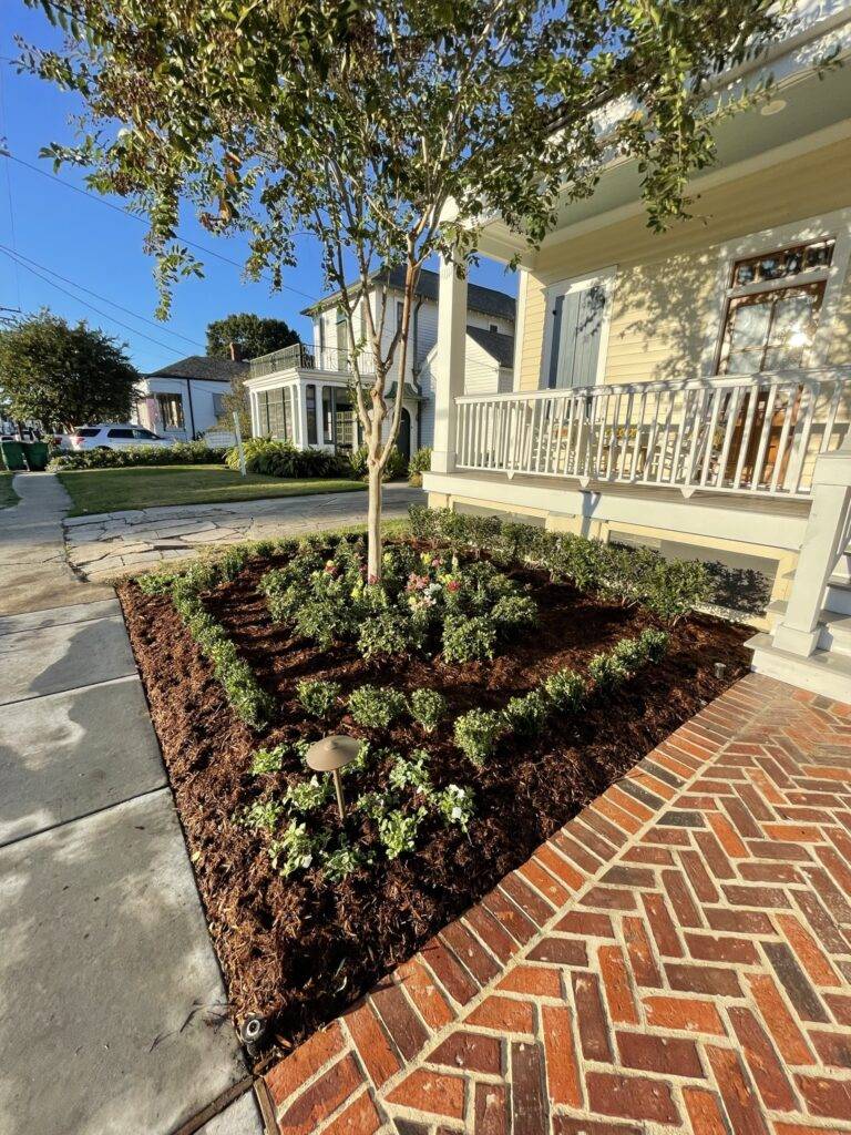 Beautify front yard landscaping install crafted by Eric's Tidy Turf, LLC