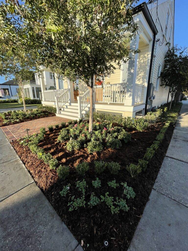 Beautify front yard landscaping install crafted by Eric's Tidy Turf, LLC