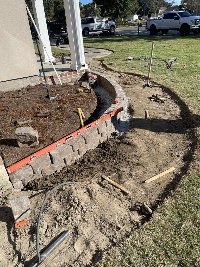 Planned and crafted hardscaping project for landscaping crafted by Eric's Tidy Turf, LLC