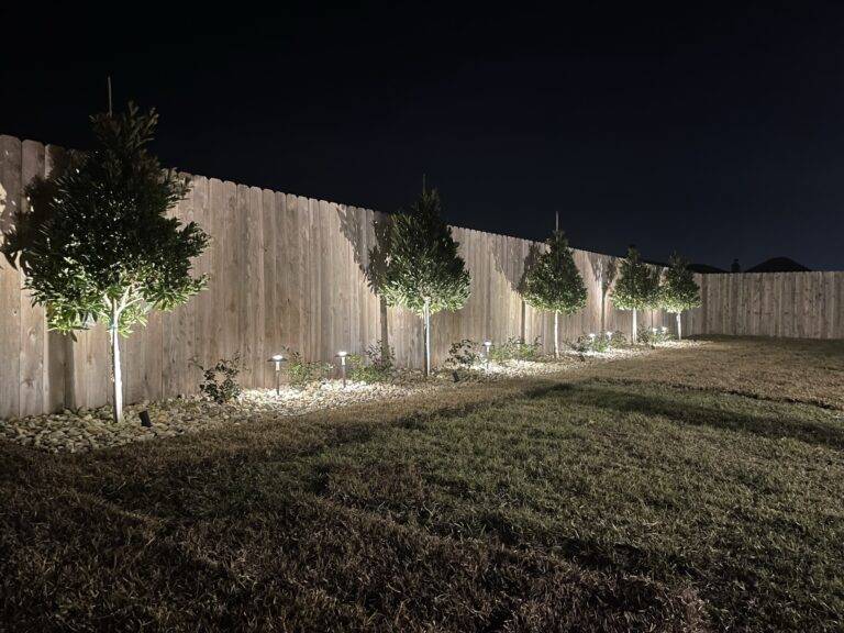 Sleek landscaping lighting crafted and installed by Eric's Tidy Turf, LLC in the greater new orleans area