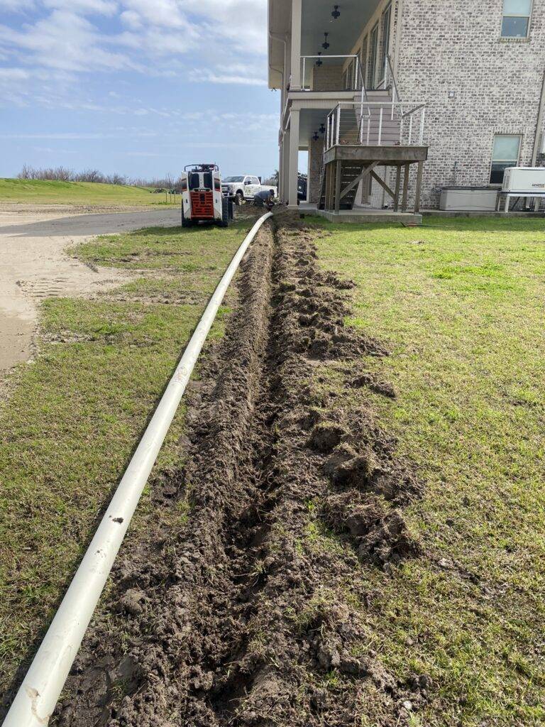 Subsurface drainage crafted and installed by Eric's Tidy Turf, LLC in the greater new orleans area