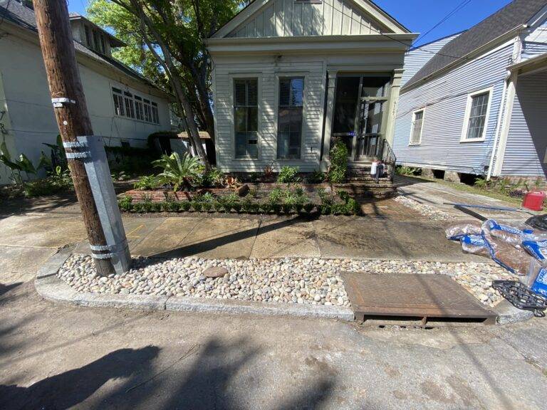 Beautify front yard landscaping install crafted by Eric's Tidy Turf, LLC