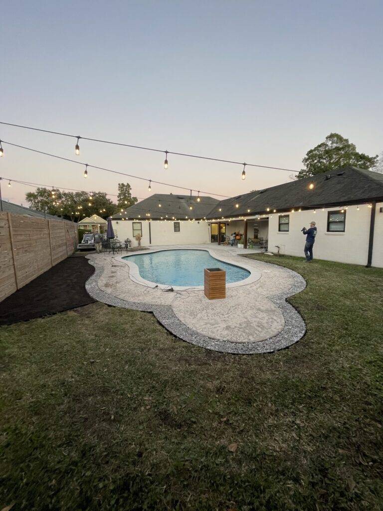 Poolside pavers crafted and installed by Eric's Tidy Turf, LLC in the greater new orleans area