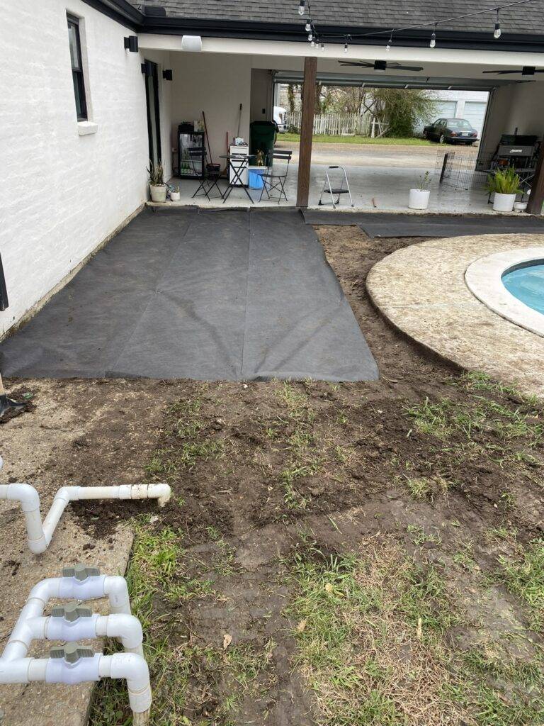 Poolside pavers crafted and installed by Eric's Tidy Turf, LLC in the greater new orleans area