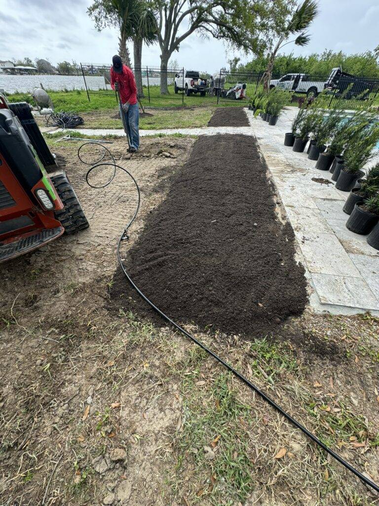 beautiful crafted landscaping project installed by Eric's Tidy Turf, LLC in the greater new orleans area