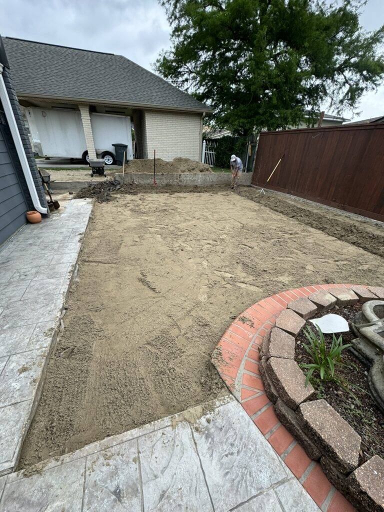 Subsurface drainage crafted and installed by Eric's Tidy Turf, LLC in the greater new orleans area