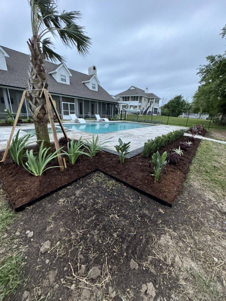 beautiful crafted landscaping project installed by Eric's Tidy Turf, LLC in the greater new orleans area