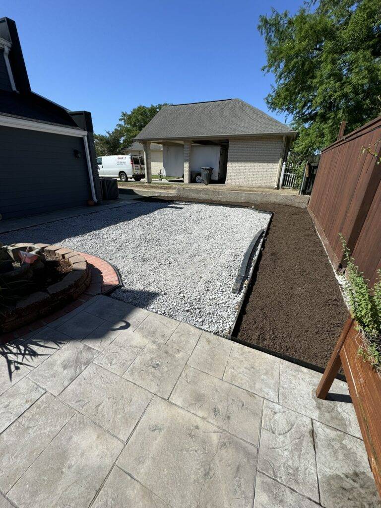 Subsurface drainage crafted and installed by Eric's Tidy Turf, LLC in the greater new orleans area