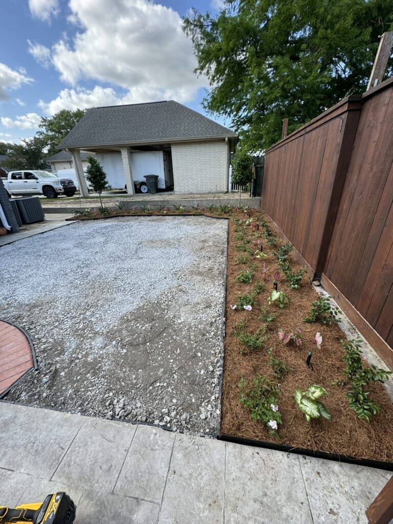 Subsurface drainage crafted and installed by Eric's Tidy Turf, LLC in the greater new orleans area