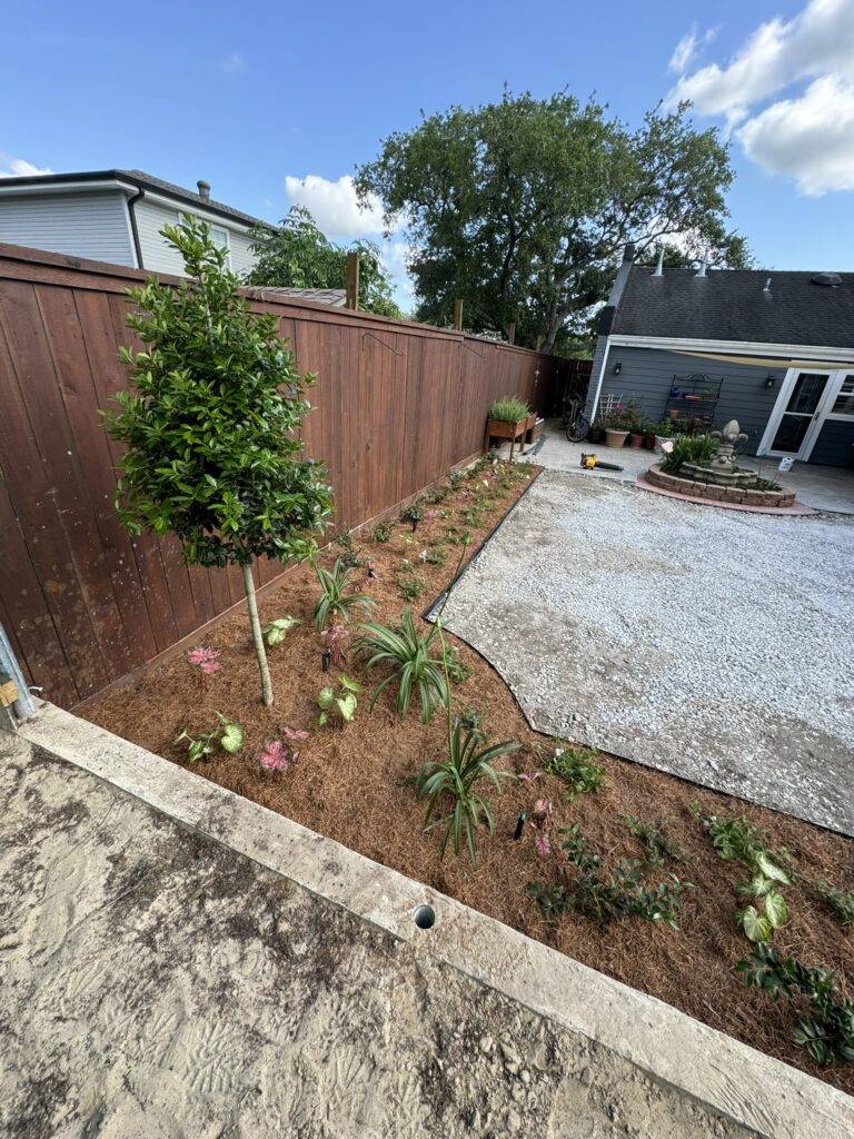 Subsurface drainage crafted and installed by Eric's Tidy Turf, LLC in the greater new orleans area