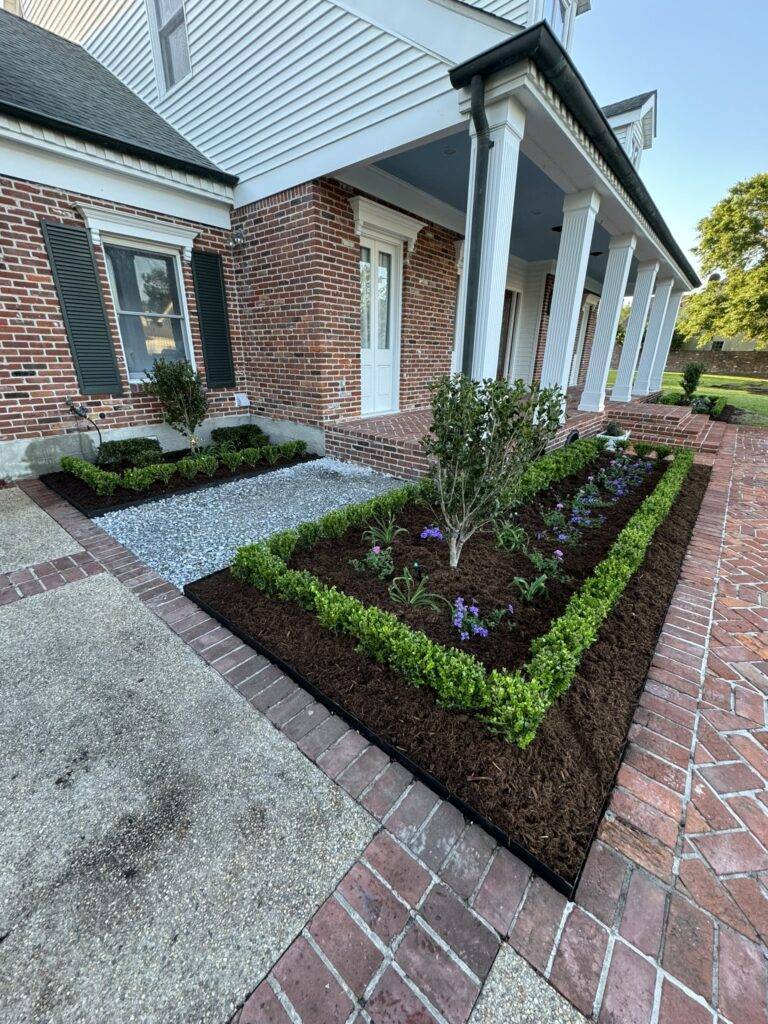 beautiful crafted landscaping project installed by Eric's Tidy Turf, LLC in the greater new orleans area