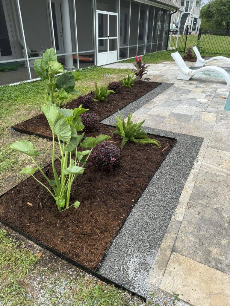 beautiful crafted landscaping project installed by Eric's Tidy Turf, LLC in the greater new orleans area