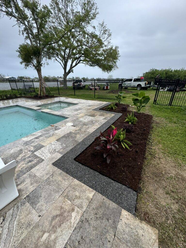 beautiful crafted landscaping project installed by Eric's Tidy Turf, LLC in the greater new orleans area