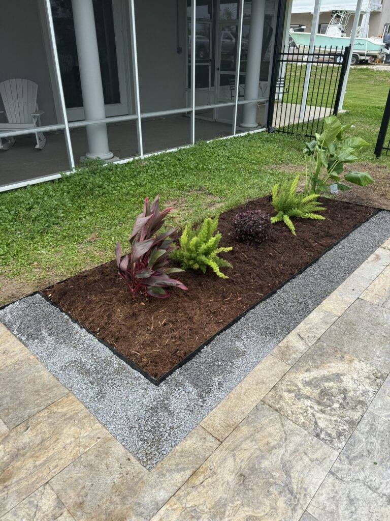 beautiful crafted landscaping project installed by Eric's Tidy Turf, LLC in the greater new orleans area