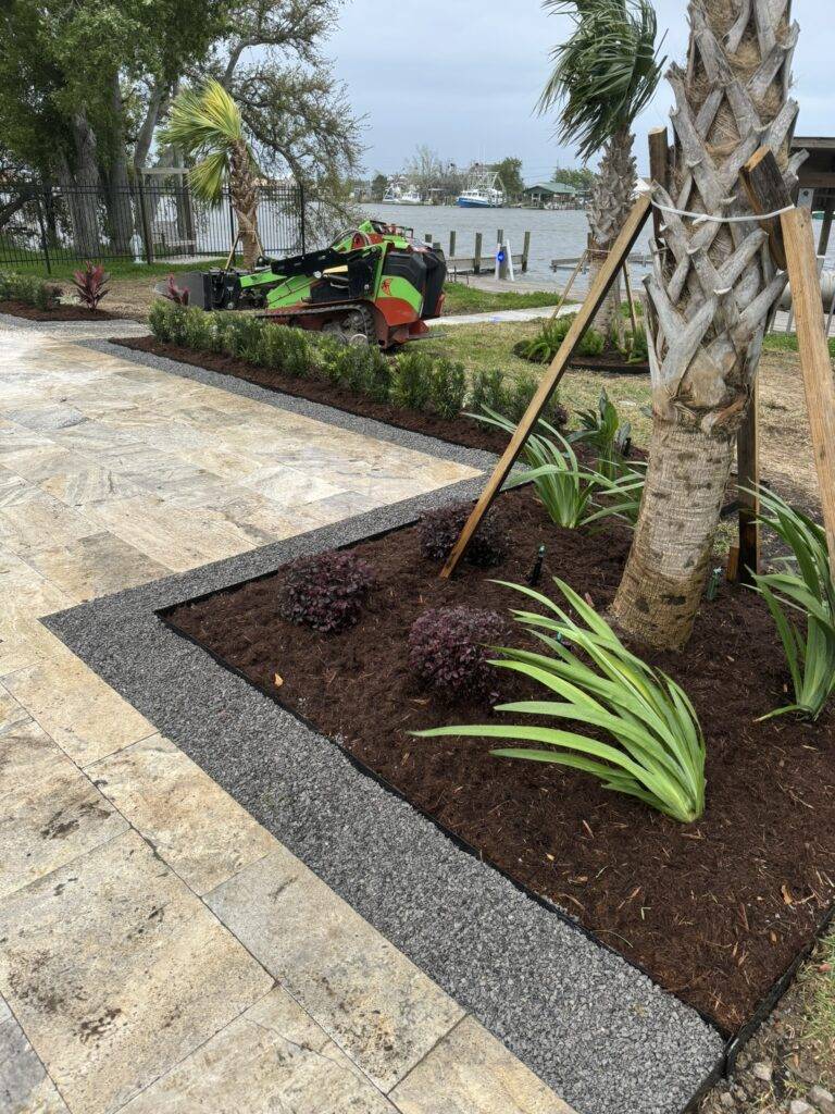 beautiful crafted landscaping project installed by Eric's Tidy Turf, LLC in the greater new orleans area