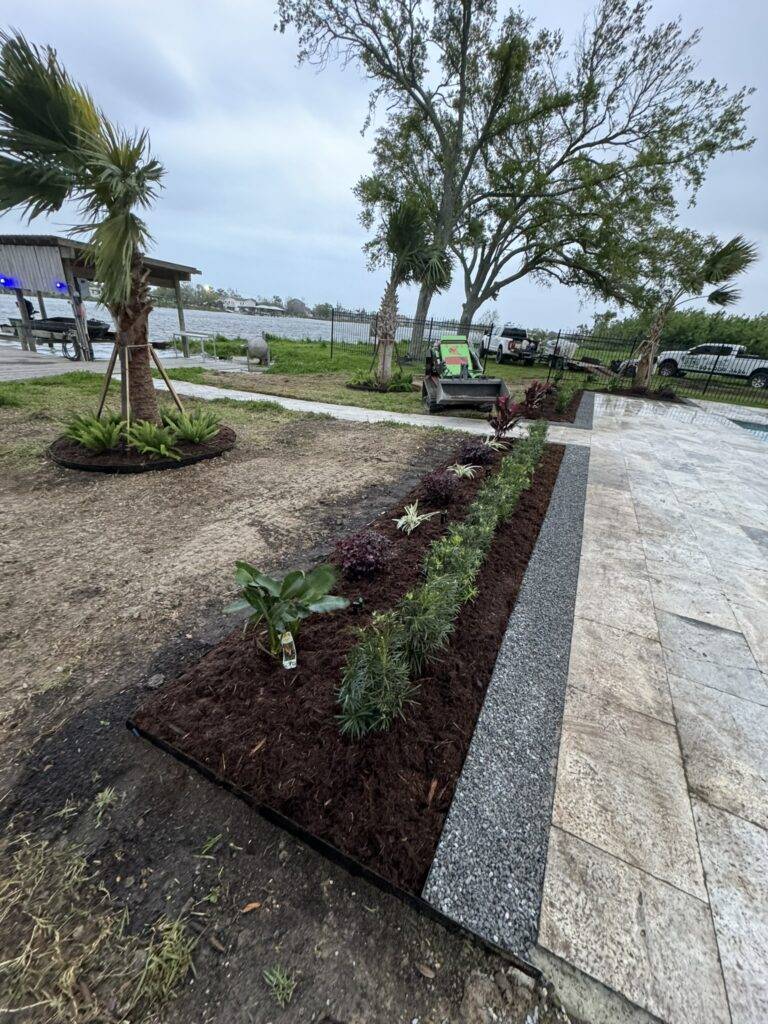 beautiful crafted landscaping project installed by Eric's Tidy Turf, LLC in the greater new orleans area