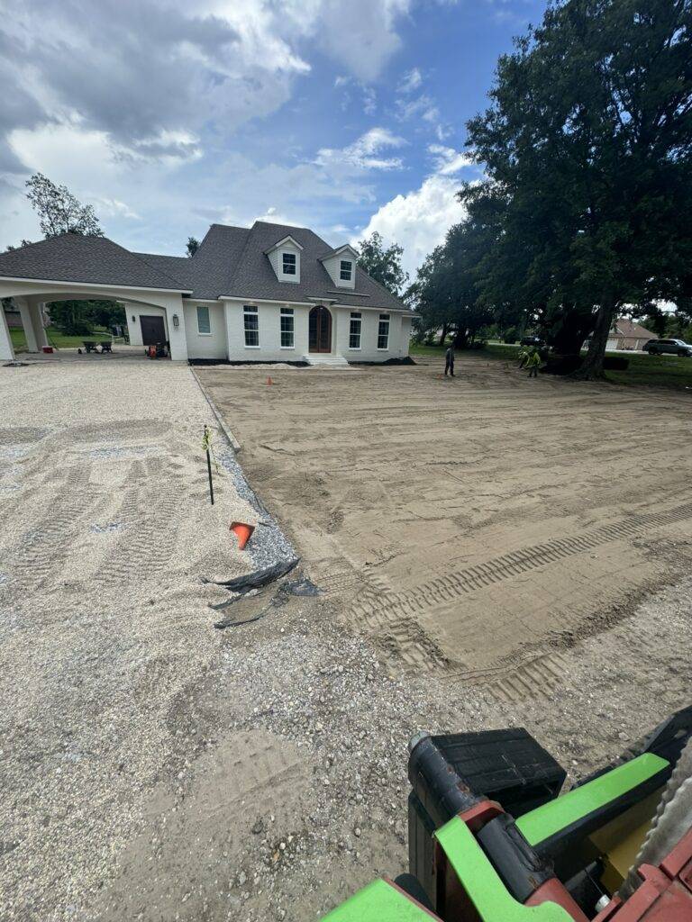 Sod grading and hardscaping installation by Eric's Tidy Turf, LLC in the greater new orleans area