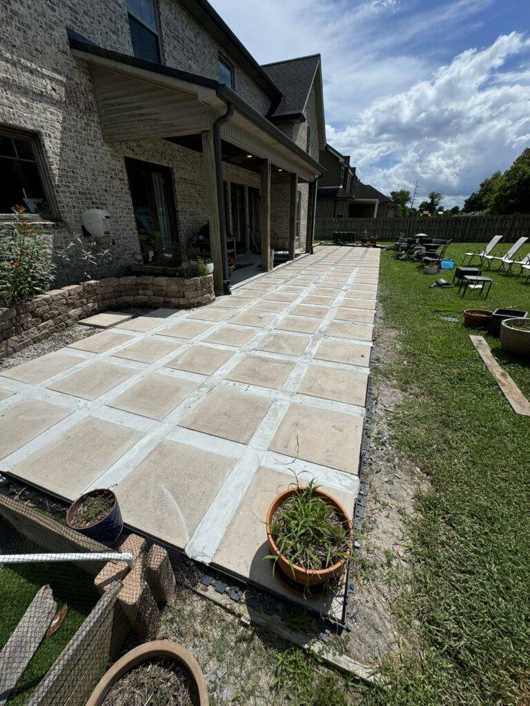 Paver pathway installation by Eric's Tidy Turf, LLC in the greater new orleans area