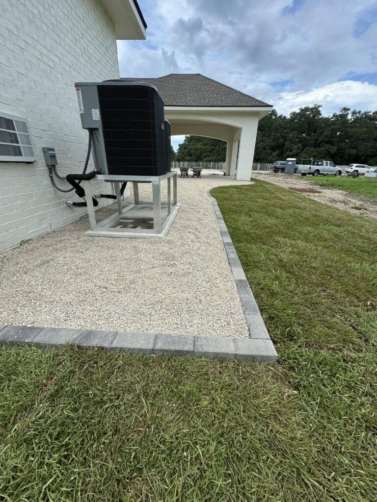 Sod grading and hardscaping installation by Eric's Tidy Turf, LLC in the greater new orleans area