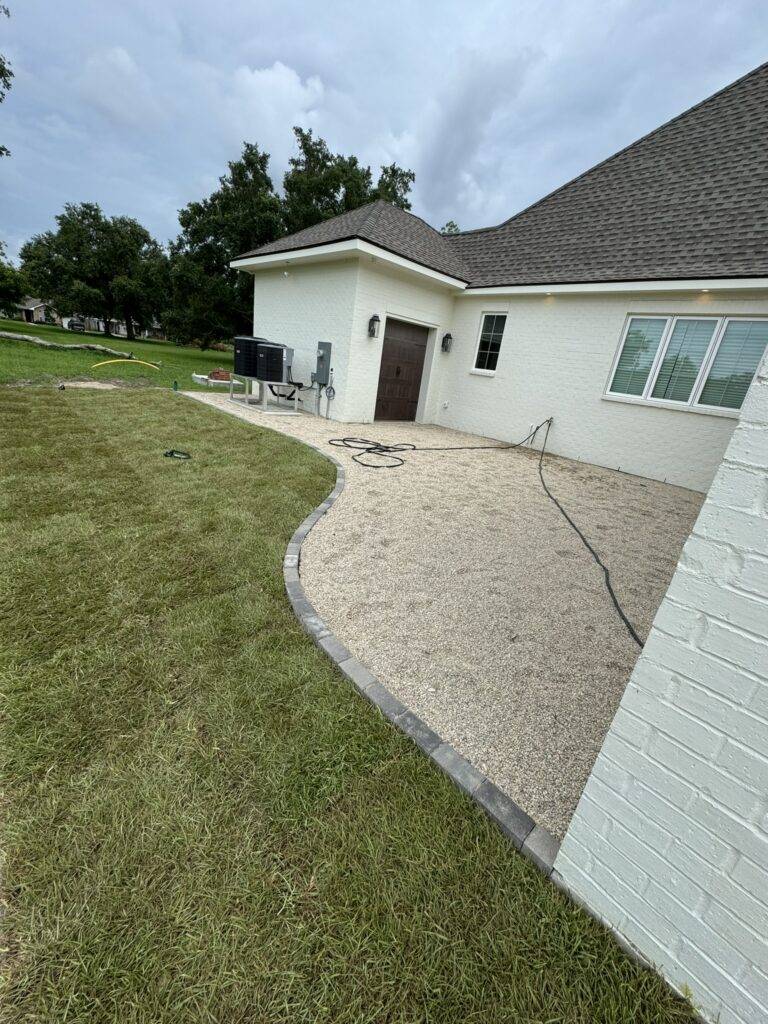 Sod grading and hardscaping installation by Eric's Tidy Turf, LLC in the greater new orleans area