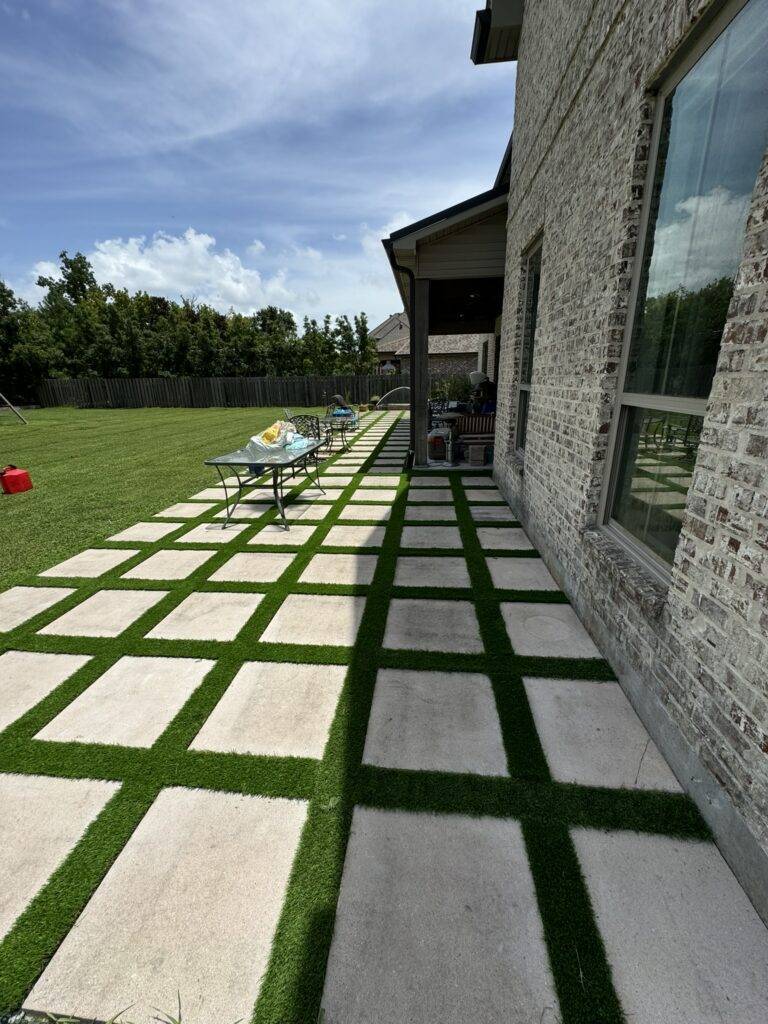 Paver pathway installation by Eric's Tidy Turf, LLC in the greater new orleans area