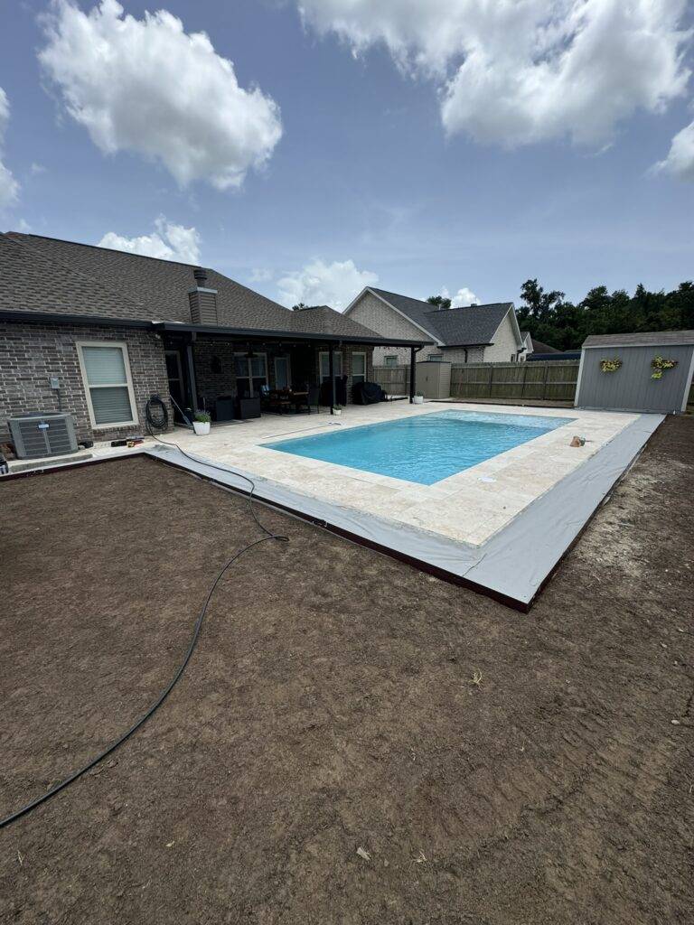 Sod grading and hardscaping installation by Eric's Tidy Turf, LLC in the greater new orleans area