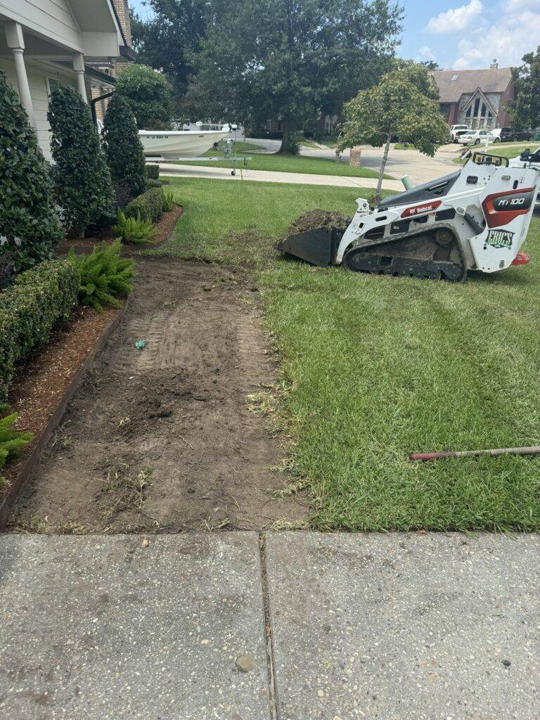 Paver pathway installation by Eric's Tidy Turf, LLC in the greater new orleans area