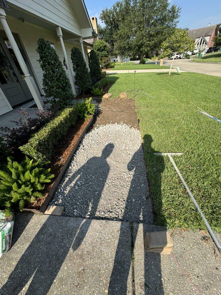 Paver pathway installation by Eric's Tidy Turf, LLC in the greater new orleans area