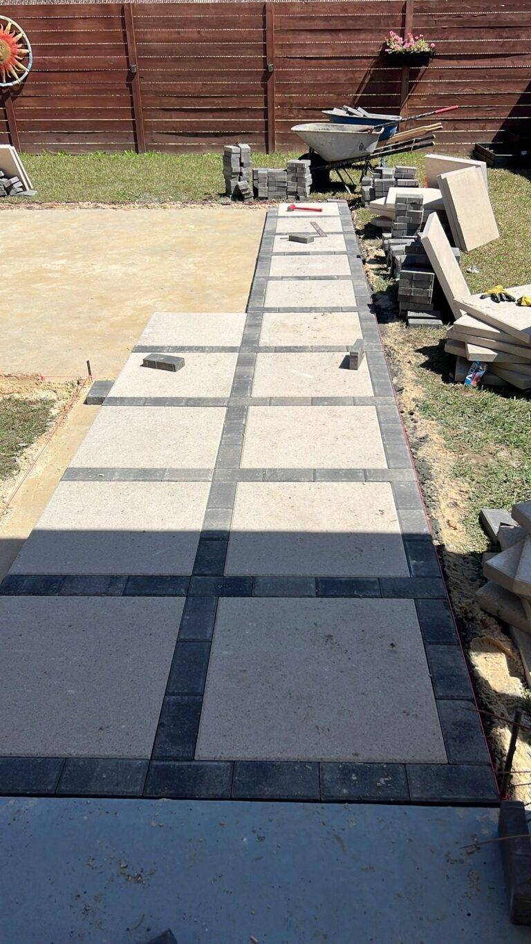 Paver pathway installation by Eric's Tidy Turf, LLC in the greater new orleans area