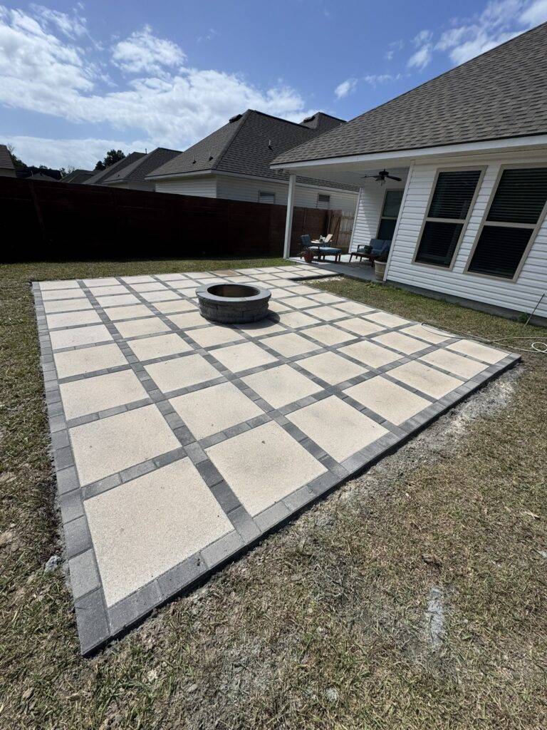 Paver pathway installation by Eric's Tidy Turf, LLC in the greater new orleans area