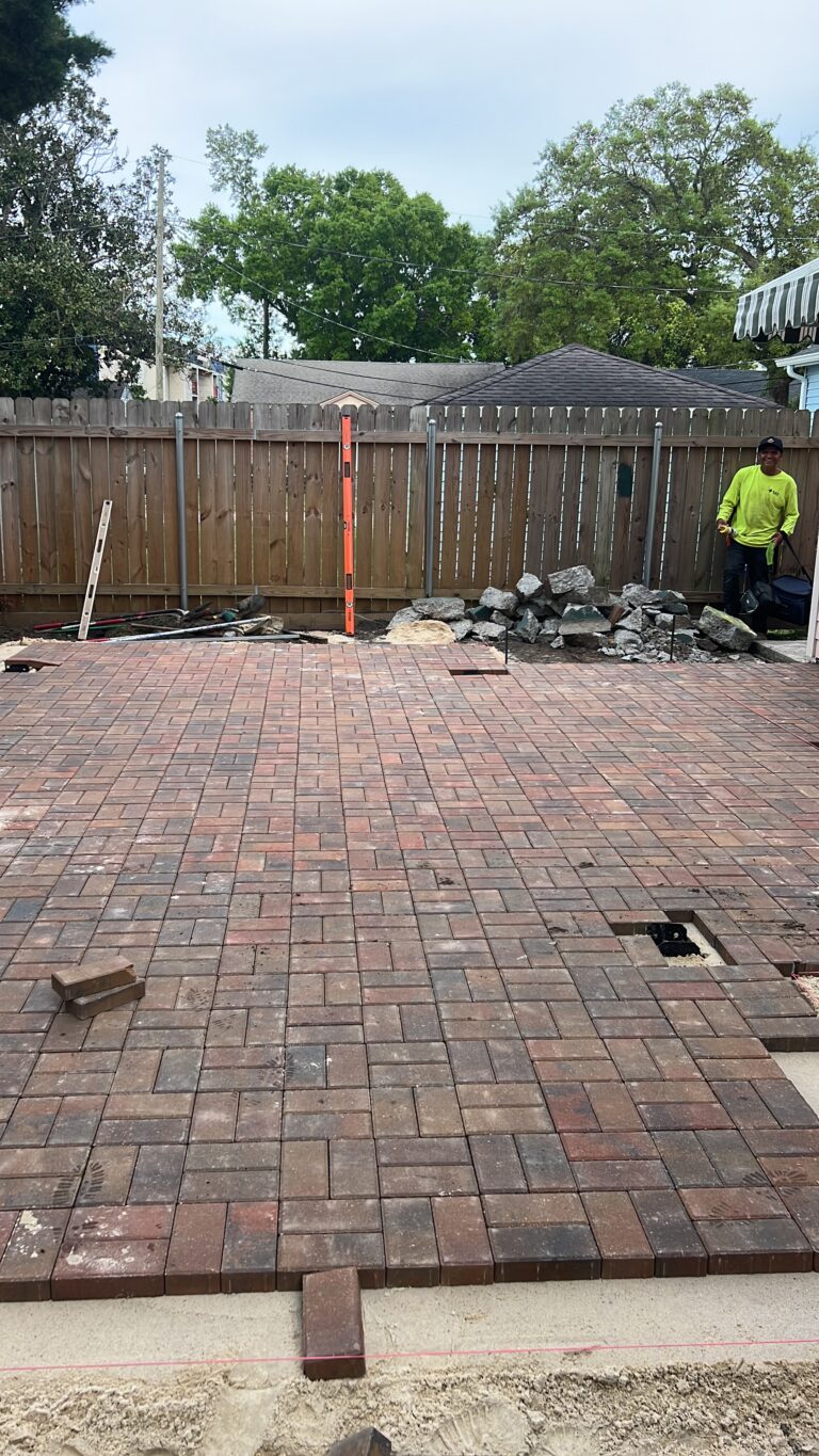 Paver pathway installation by Eric's Tidy Turf, LLC in the greater new orleans area