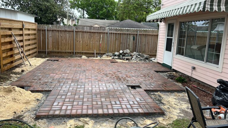 Paver pathway installation by Eric's Tidy Turf, LLC in the greater new orleans area