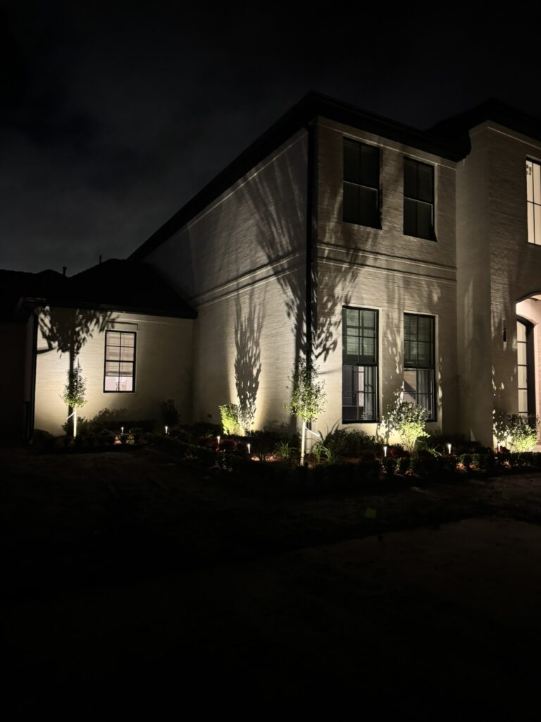 Beautify outdoor landscaping lighting crafted and installed by Eric's Tidy Turf, LLC in the greater new orleans area