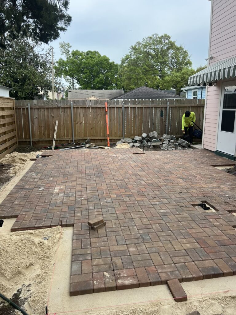 Paver pathway installation by Eric's Tidy Turf, LLC in the greater new orleans area