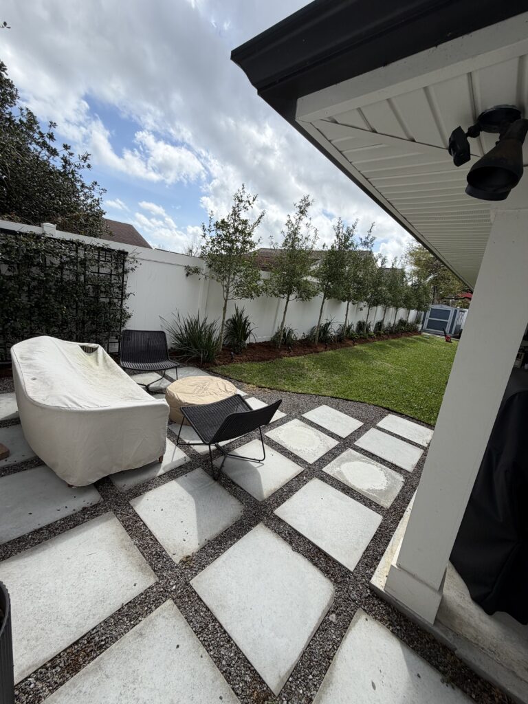 beautiful crafted landscaping project installed by Eric's Tidy Turf, LLC in the greater new orleans area