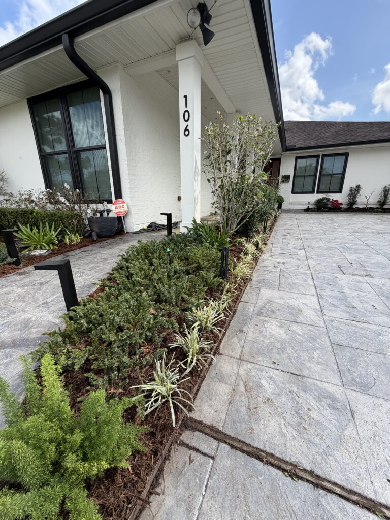 beautiful crafted landscaping project installed by Eric's Tidy Turf, LLC in the greater new orleans area